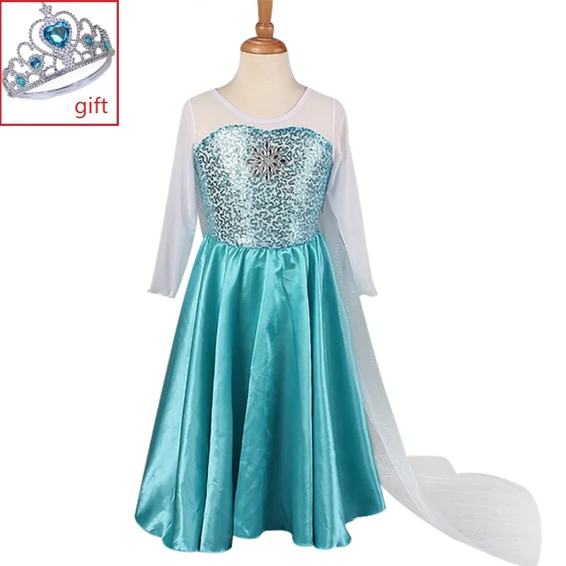 Vestidos infants платья для девочек детские костюмы на Год рождественское платье для вечеринок милые платья в стиле принцессы Эльзы Анны маскарадный костюм - Цвет: as picture