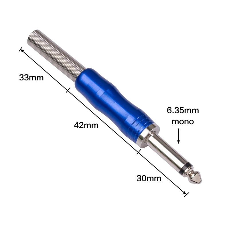 

5PC Jack 6.35 Microphone Plug 6.35mm Mono Male Plug Connector Audio Speaker Electric Guitar Welding Plug
