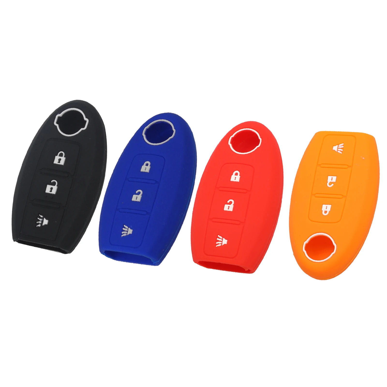 

jingyuqin 3 Buttons Silicone Car Smart Key Case Cover For Nissan Qashqai Skyline Juke Alissa X-Trail Micra Murano Juke Alissa