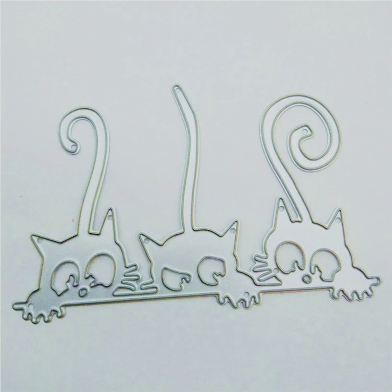Металлические Вырубные штампы с крючком заднего вида кошки для Хэллоуина