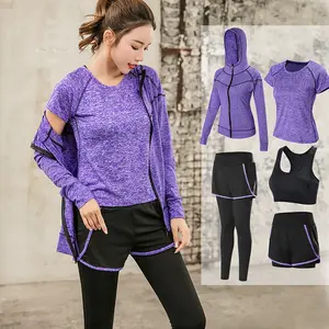 5 шт. спортивный комплект для бега, женский спортивный костюм, колготки для йоги, быстросохнущая Спортивная одежда для бега, тренировок, тренажерного зала, фитнеса, бега, спортивный костюм, одежда