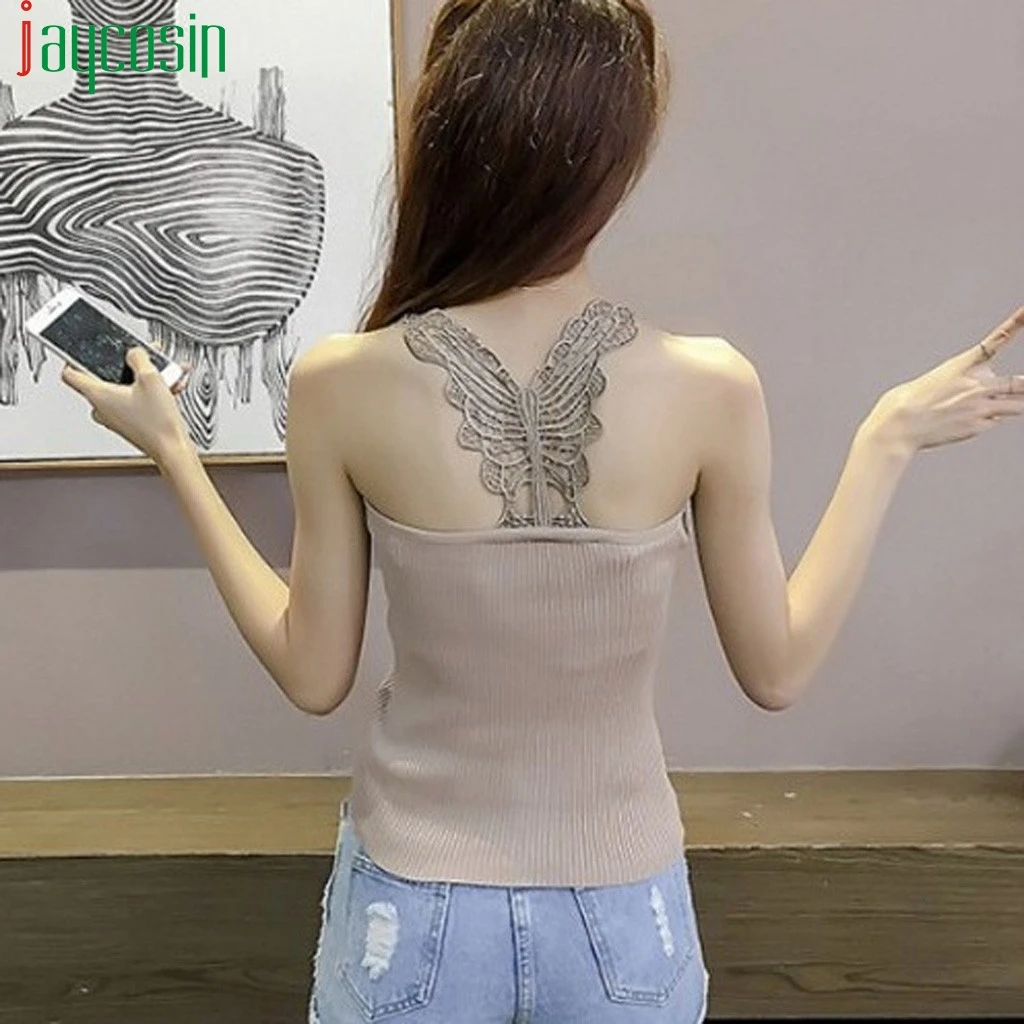 Женские топы на бретельках однотонные сексуальные обтягивающие летние