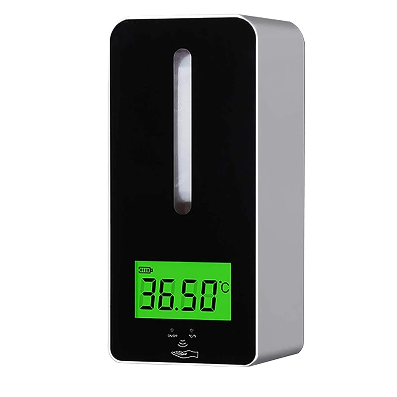 

Automatic Touchless Wall Mount Hand Sanitizers Soap Dispenser,Infrared Sensor Spray Bottle Thermometer1.2L