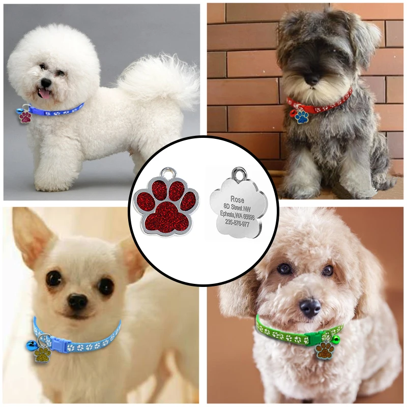

Personalized Engrave Collar Pet Tag Bell Set Dog Cat Accessories Name Tags Customized ID Tag Collar Nameplate Anti-lost Pendant