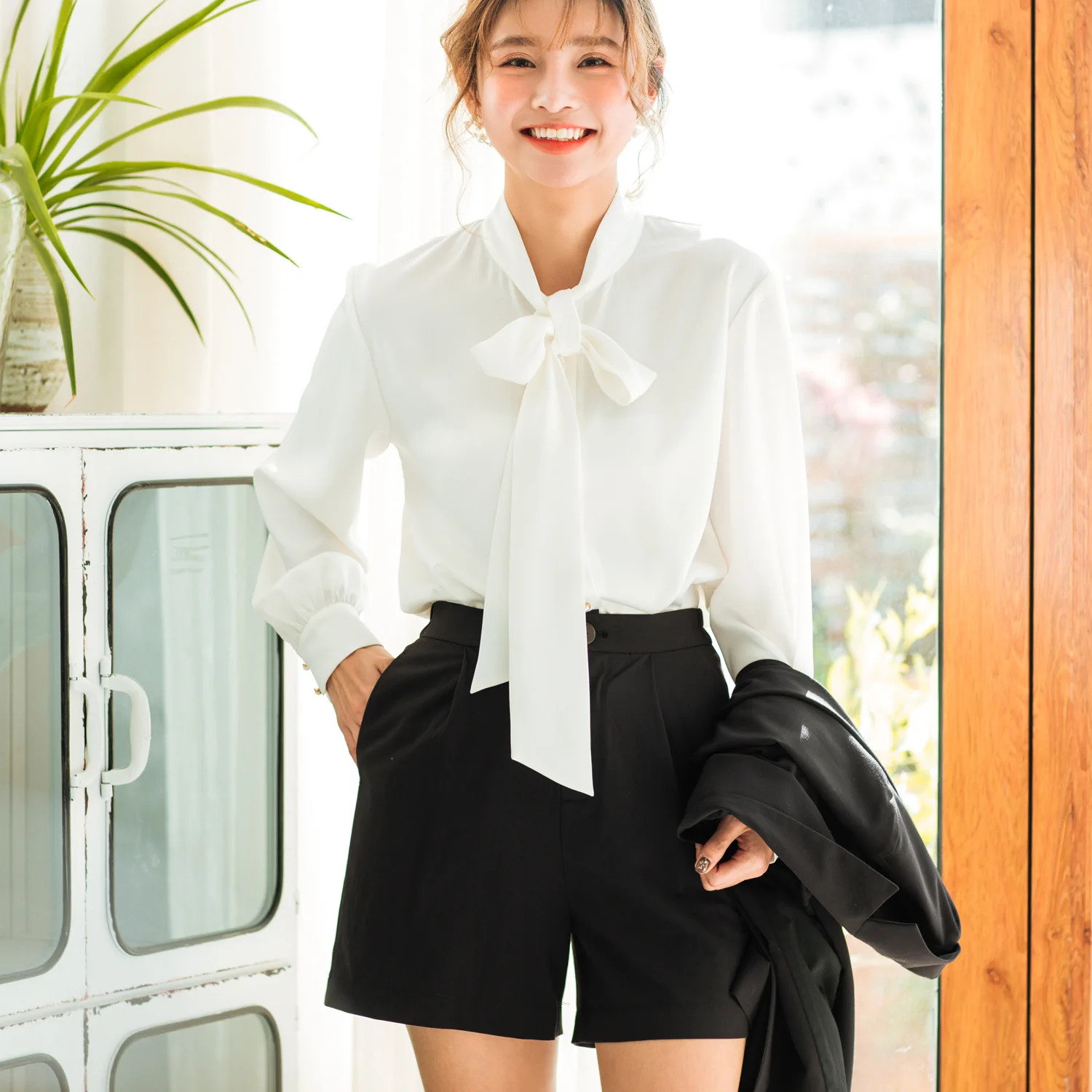 Женская Весенняя коллекция 2020 новинка корейский стиль высокая талия приталенный