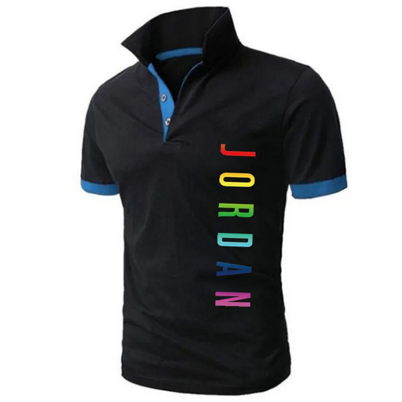 

2021 summer brand men's printed polo shirt, casual fashion business Lapel short sleeve, boutique loose breathable polo shirt