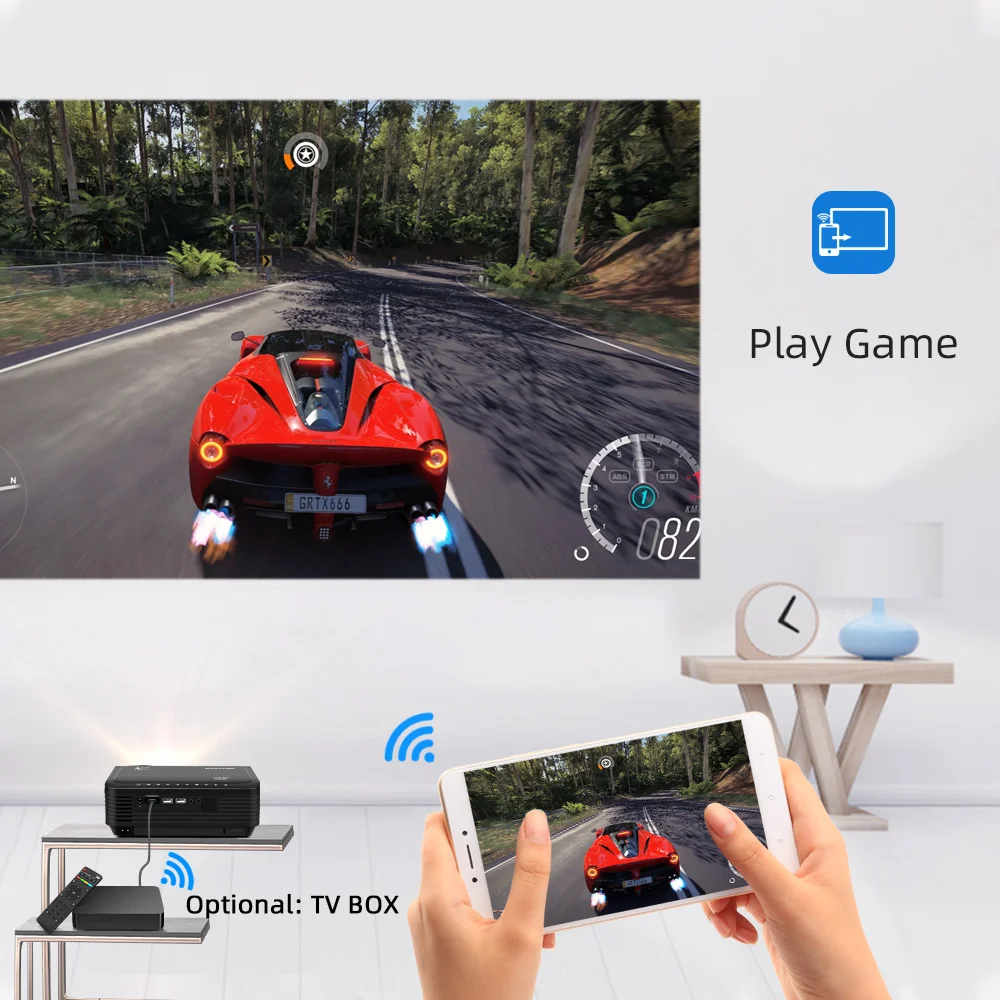 Портативный проектор BYINTEK K18 мини-проектор с ЖК светодиодный дисплеем 1920x1080 Full HD
