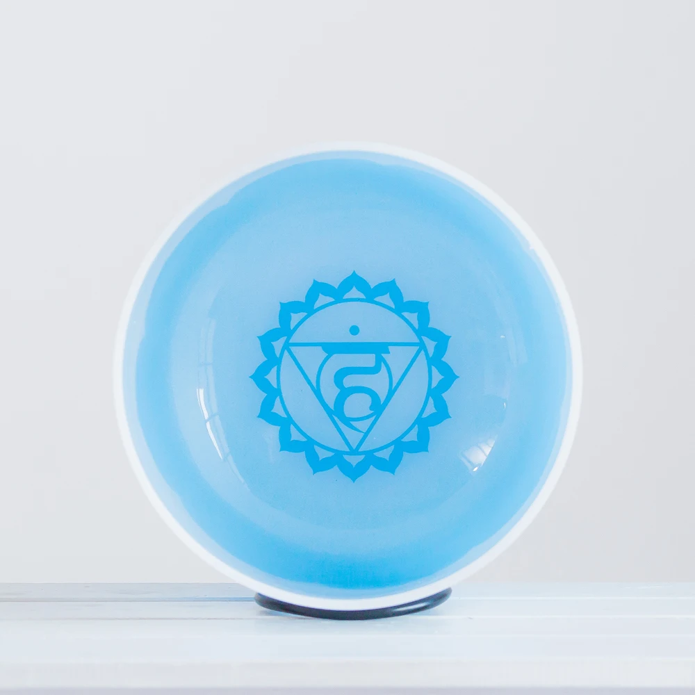 8 дюймов G горла чакра синий Лотос Кварцевый Поющая чаша медитация и