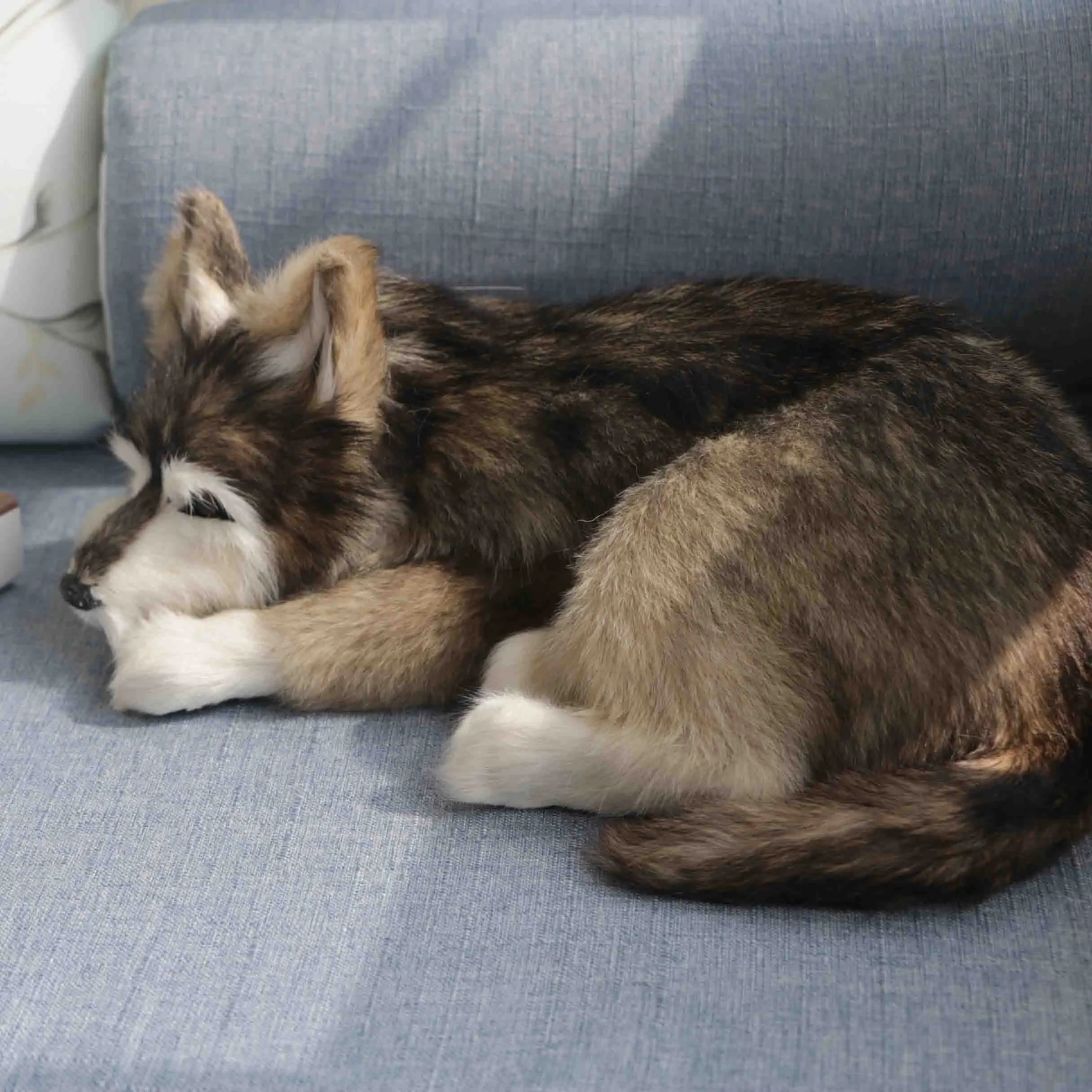 large size plush animals figures lifelike dogs models realistic crouching husky dolls creative home decoration kid birthday gift | Игрушки и