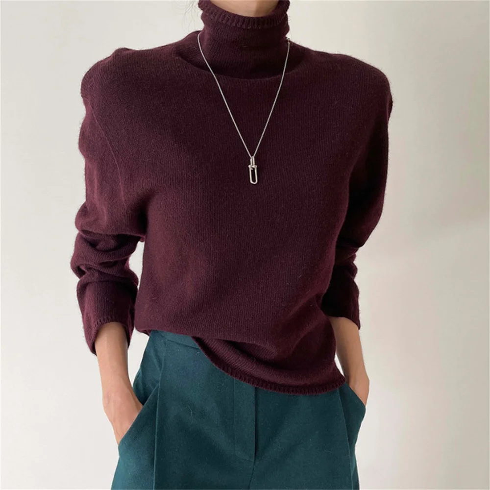 

Gentle Soft Turtleneck Pullover Sweaters Women Bottoming Elegant Warm Stylish Chic Fashion Winter Loose Jumpers