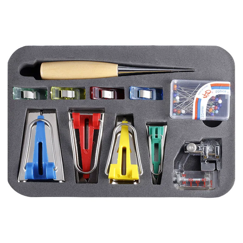 

Sewing Machine Tools Sets DIY Patchwork Quilting Tool Binding Sew Multifunction Sewing Bias Tape Maker Set Home Use Portable