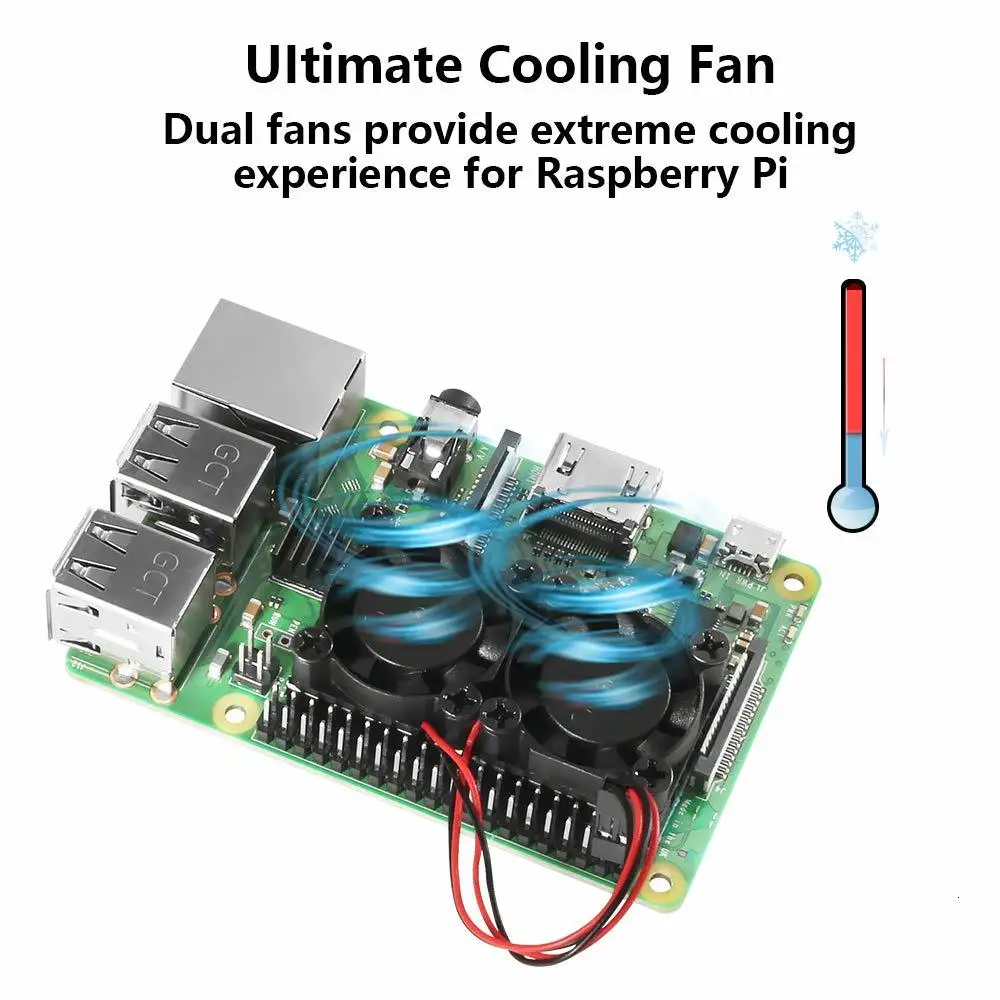 Raspberry Pi 4 Model B двойной вентилятор с радиатором окончательные двойные вентиляторы