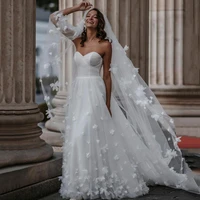 eightree boho beach wedding dresses 2021 white strapless bridal dress applique backless a line princess wedding gowns plus size