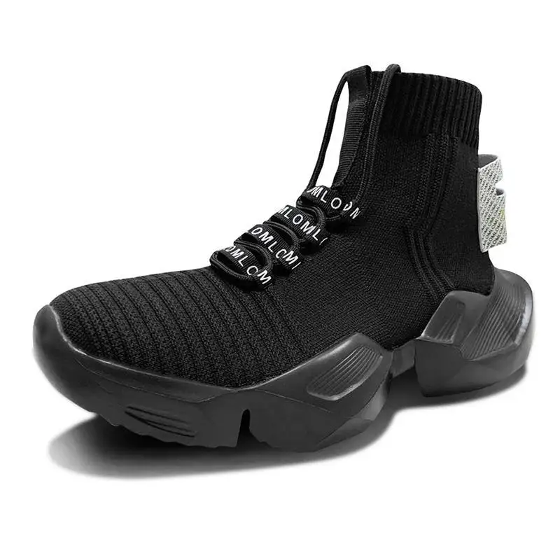 

Men's Fashion Trend, High Quality Sports and Leisure Shoes, Black Knitted Socks, Super Light, Refreshing and Breathable YX039