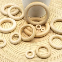wooden ring circle natural wood diy handicraft decoration baby teether rodent teething ring montessori toy ornaments accessories