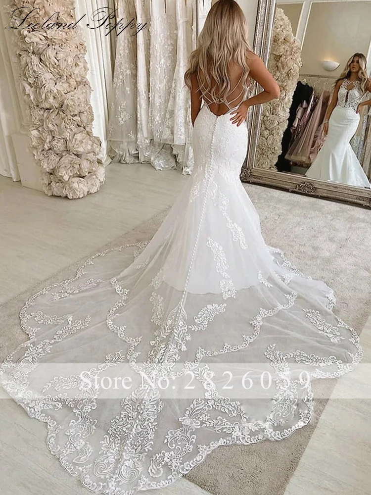 Исландия Мак Индивидуальные сексуальные свадебные платья русалки с открытой
