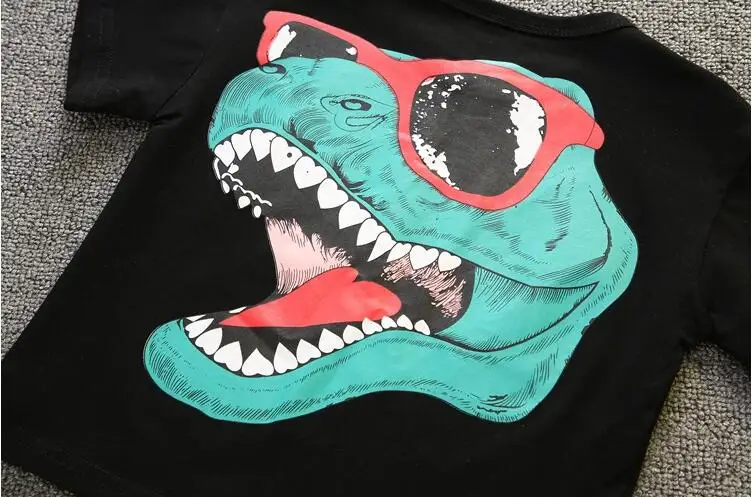 Комплект хлопковой одежды для маленьких мальчиков летняя футболка с отложным