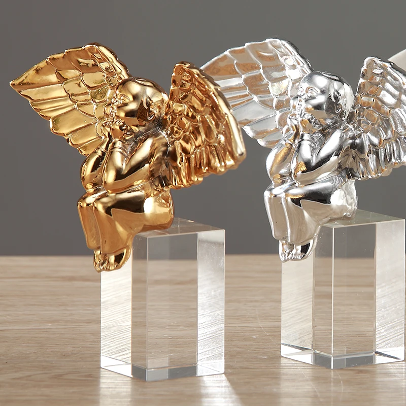 Простой камень Хрустальный толстый ангел украшение искусственные аксессуары