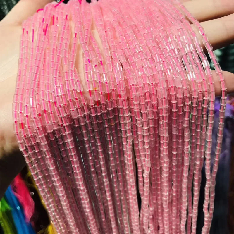 2x4 мм трубка натуральный розовый кварцевый камень бусины зеленый агат/тигровый