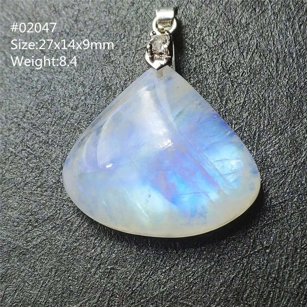 Естественный синий свет лунный камень кулон овальные круглые драгоценные