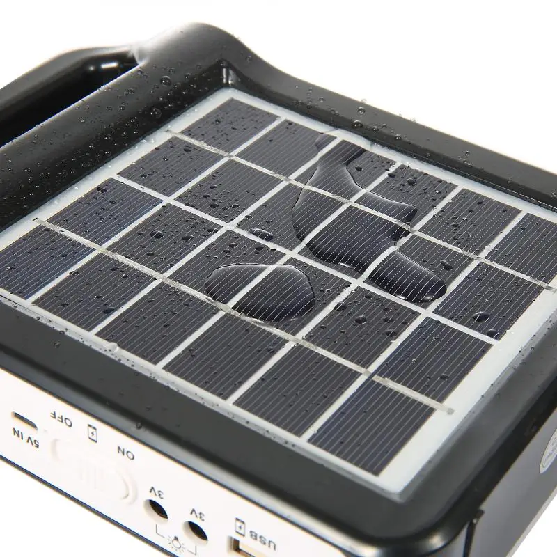Rechargeable 6V Portable Solar Panel Power Storage Generator System USB Charger with Lamp Lighting Home Energy Kit | Обустройство
