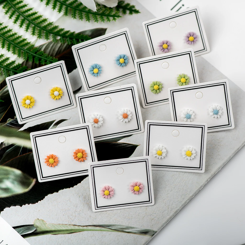 

Daisy Flower Multicolor Ceramic Stud Earrings Fashion Gift Ear Studs Jewelry Wholesale For Women Girl #LY133