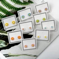 daisy flower multicolor ceramic stud earrings fashion gift ear studs jewelry wholesale for women girl ly133