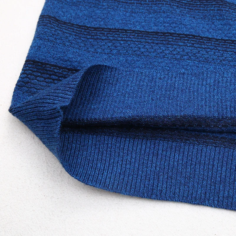 Мужской хлопковый свитер с вязаным крючком в полоску | Мужская одежда