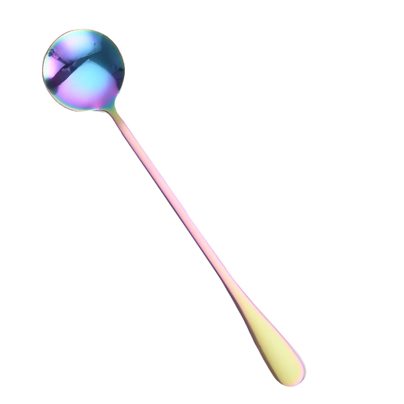 

Colorful Stainless Steel Ice Spoon Cake Coffee Spon Mug Spoon Korean Cute Creative Soup Spoon Home Western Restaurant Utensils