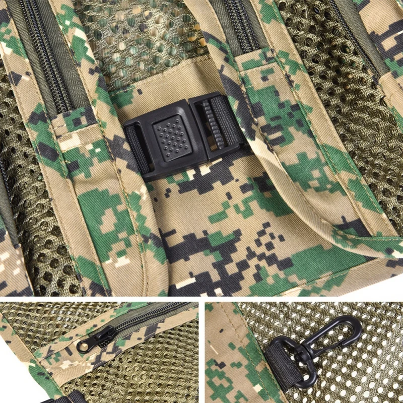 

fishing vests Waistcoat Quick Dry Multifunction Camouflage Polyester Fishing Clothing Multi-Pocket Hunt Hike Fisherman Clothes