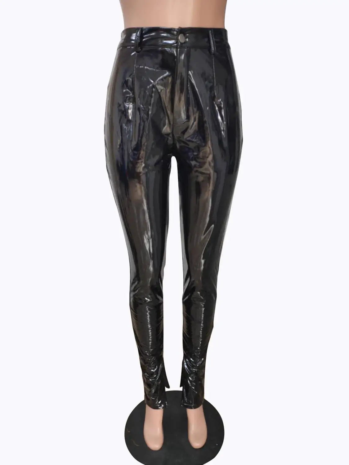 

XS-4XL Plus Size Sexy Bodycon Skinny Zipper Split PU Pants Pencil Trousers for Female Winter Autumn Club Outfits Leather Pants