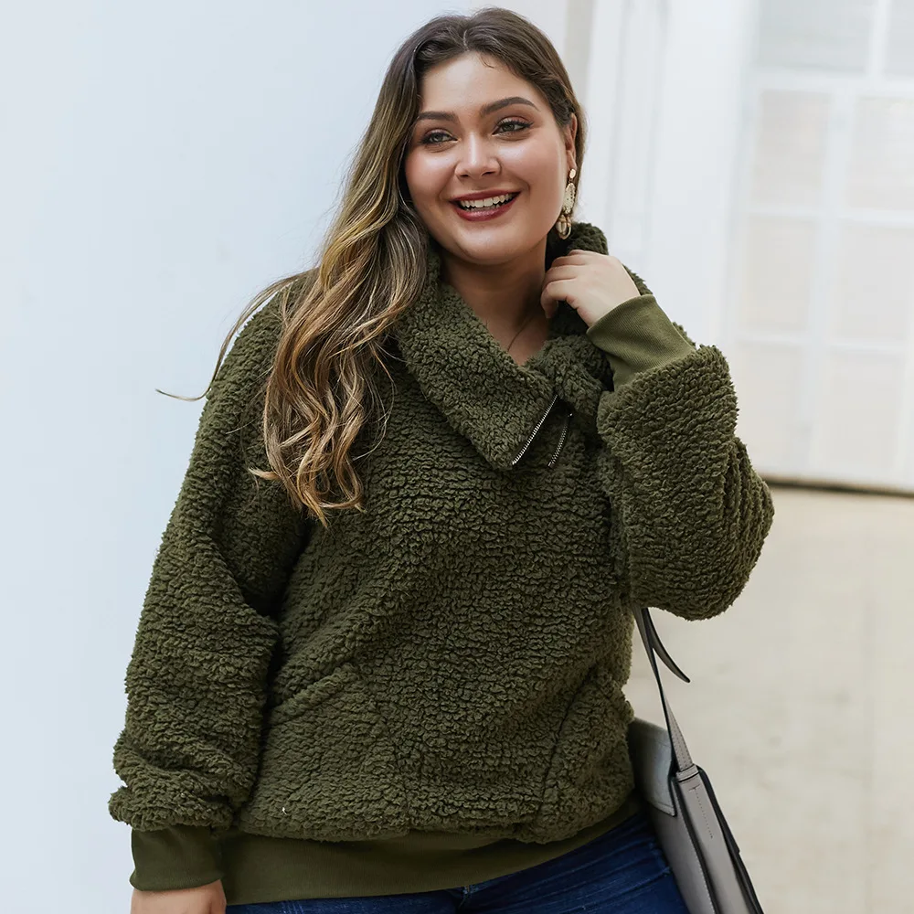 2020 осенне-зимний женский флисовый пуловер большой повседневный свободный