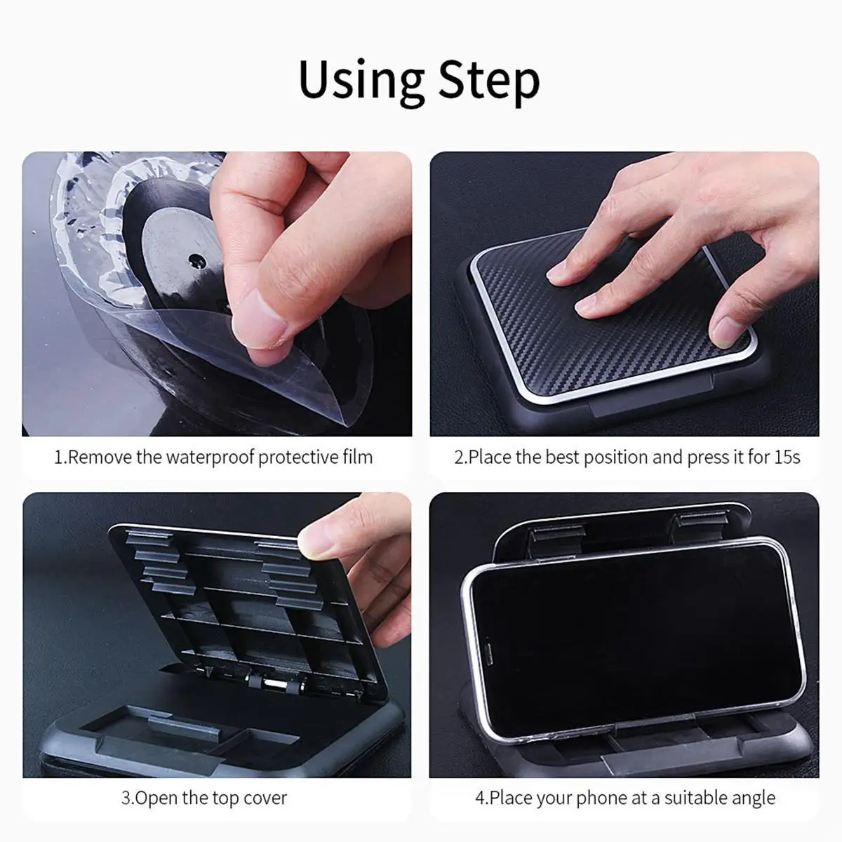 car central dashboard phone holder gps navigator bracket 3 0 7 0inch universal adjustable cell phone holder carbon fiber stand free global shipping