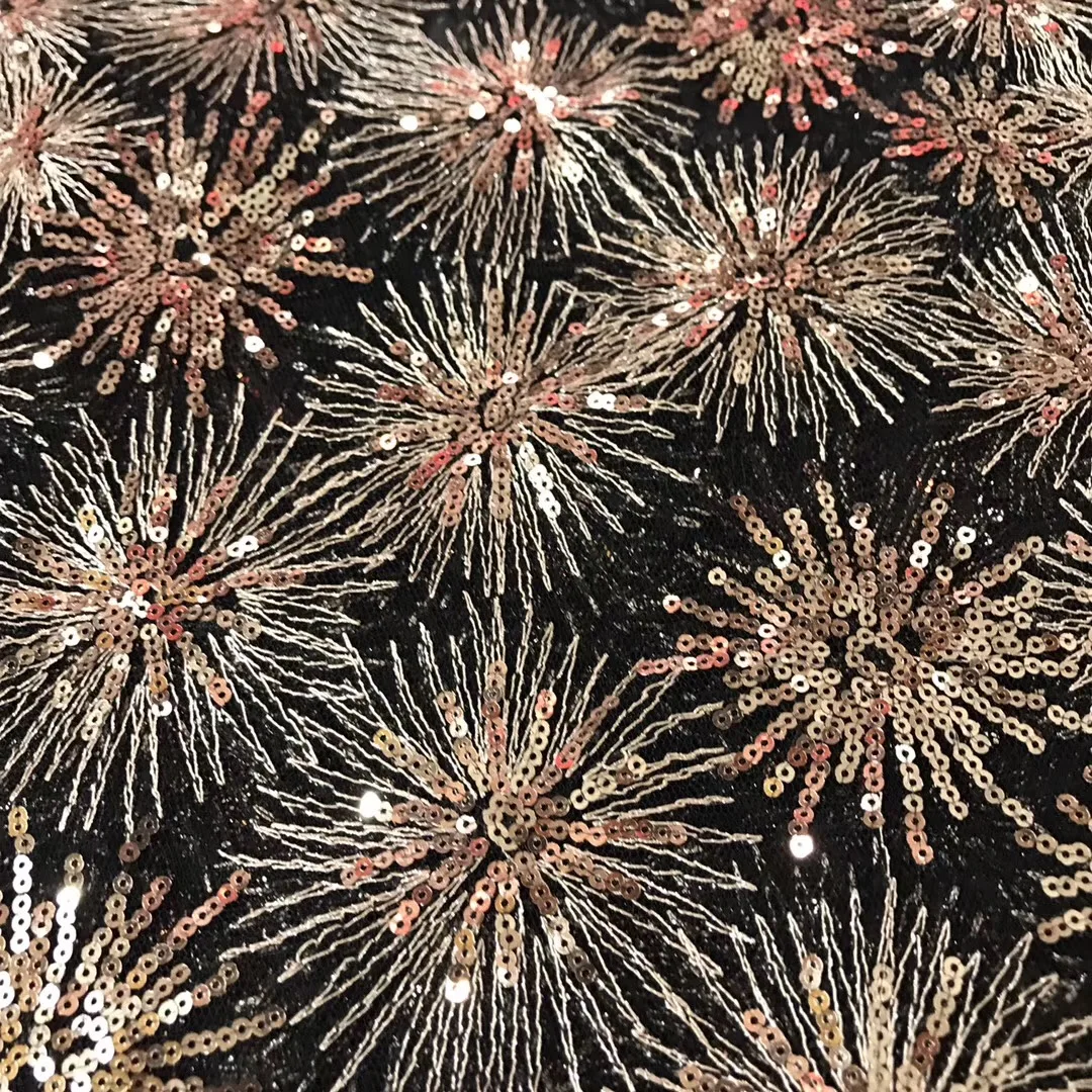 Серебристая и золотистая африканская французская кружевная ткань