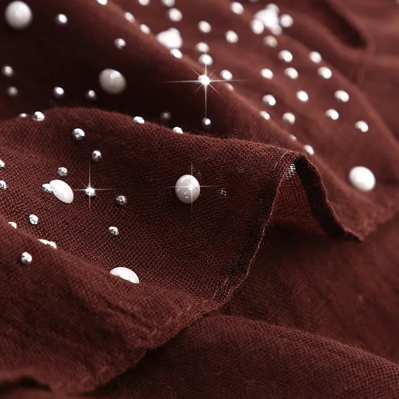 Женский шифоновый однотонный мусульманский головной платок шали и накидки из