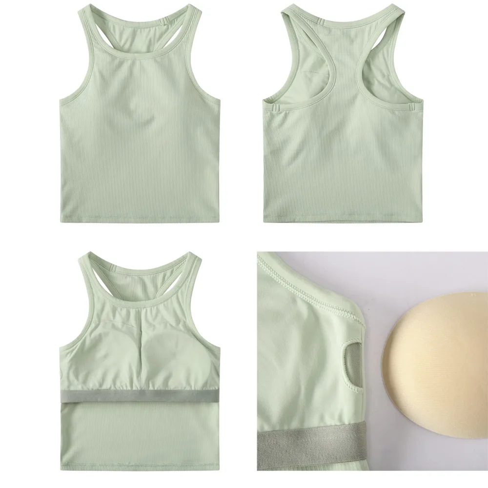 Топ женский эластичный в рубчик для занятий спортом и йогой |