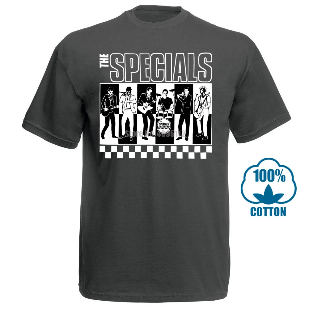 Темно-серый Новая Черная футболка с надписью «The Specials Band» и надписью «Bad Manners» - Цвет: Темно-серый