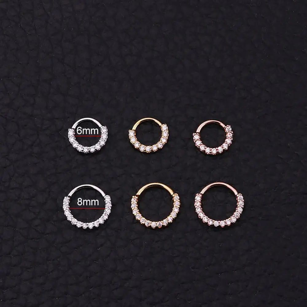 Body Piercing Hanger Clip On Earrings For Women/Men Small Hoop Ear Bone Tiny Nose Ring Girl aretes ear hoops | Украшения и