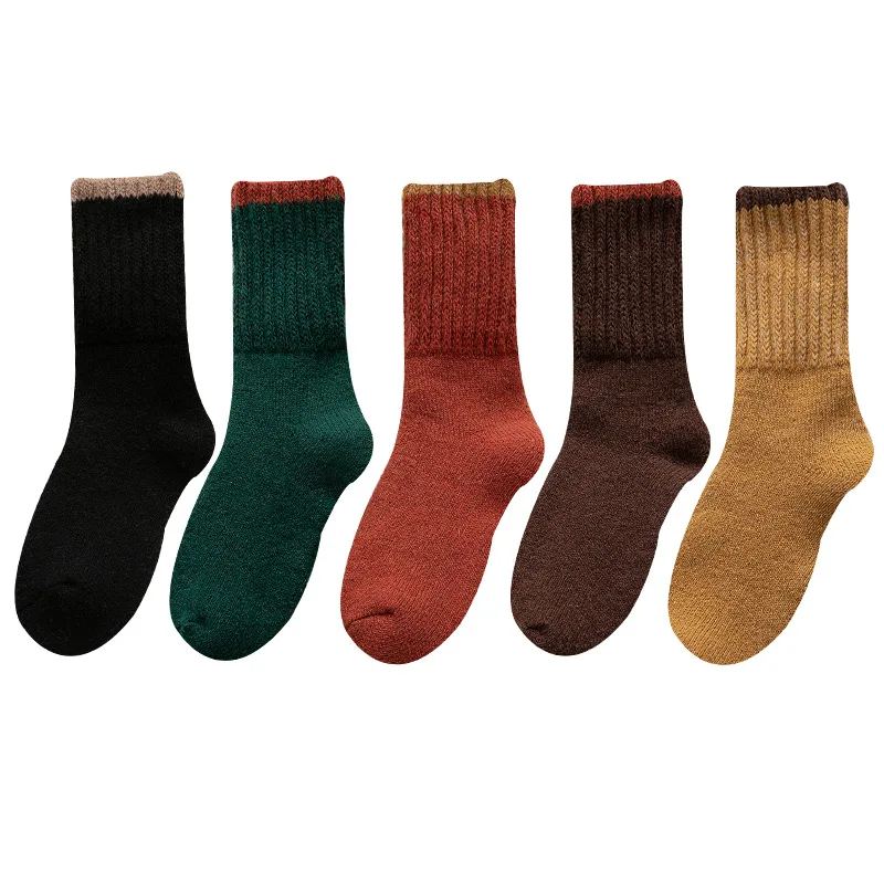 Thicken Ladies Socks Color 5 PAIRS Ladies Socks Thermal Socks Woman Women Socks Winter Thick Sock Female Sock Snow