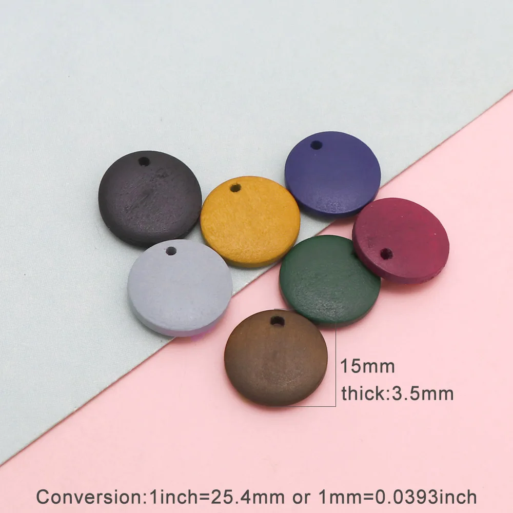 Круглые бусины из натурального дерева цветные ручной работы для изготовления