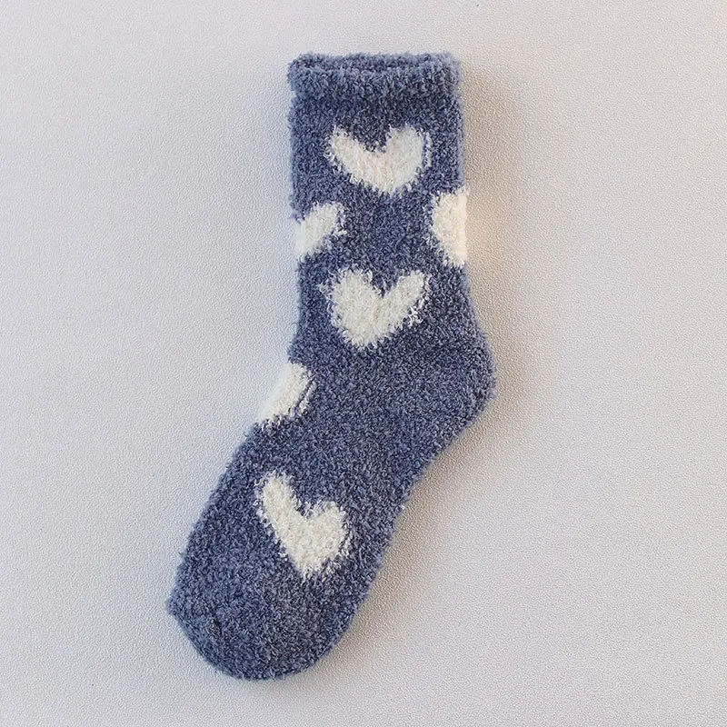 

Female Candy Warm Lady Heart Cute Winter Kawaii Thick Casual Socks Women Fuzzy Fluffy Terry Warm Socks Short Cute Socks