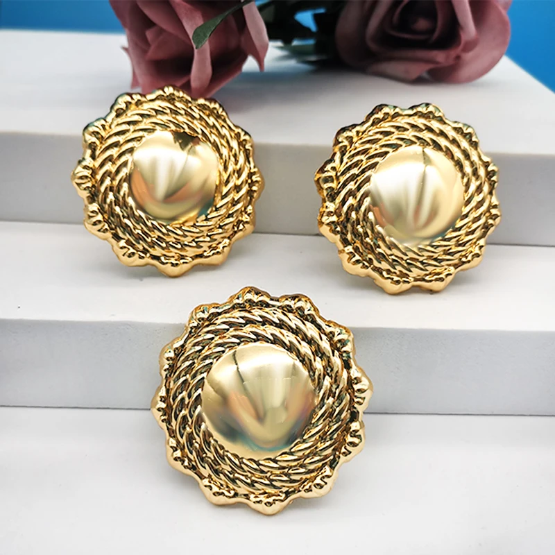 Jewelry Sets For Women Necklace And Earrings Brass Alloy Geometric Bead Pendant Brazilian Gold Set For Wedding Party Gifts