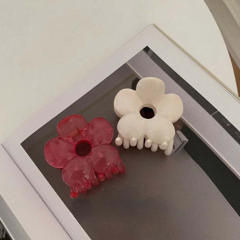

2pc Korean Kawai Cute Flower Hair Claw Clips Clamp for Women Girl Children Hairpin Hair Washface Holiday Gift Accessories