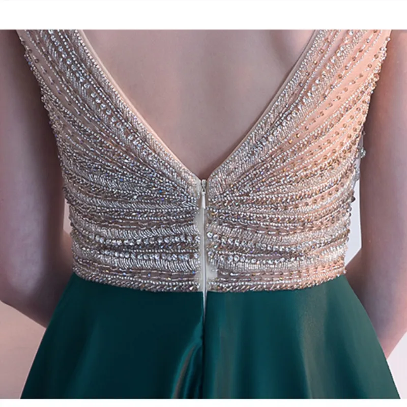 

Elegent Evening Dress 2020 Beading Vestido De Festa Formal Dress Vintage Evening Gown Prom Dresses Robe De Soiree