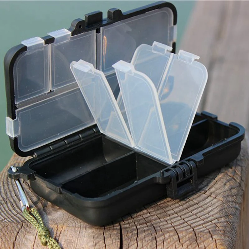 1Pcs Black Fishing Tackle Box Lures Hooks 8 Compartments &amp 1pcs Portable Camping Folding Backpack Chair Camouflage | Спорт и