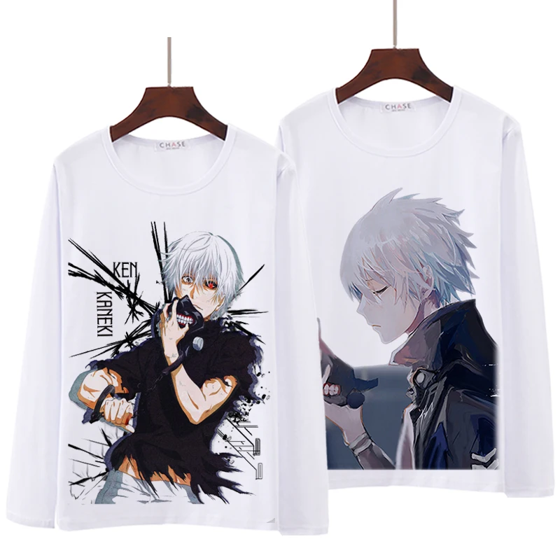 Токийский Гуль косплей футболка Kaneki Ken весна-осень аниме с длинным рукавом