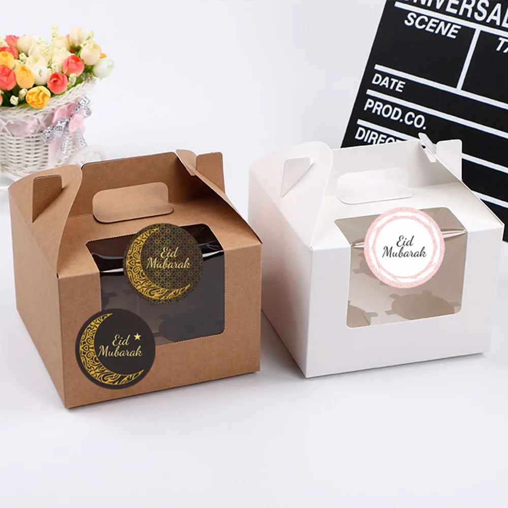 

Portable Mini Mubarak Decorations Paper Sticker Gift Lable Food Snacks Bag Seal Sticker Islamic Muslim Decoration Supplies 2021
