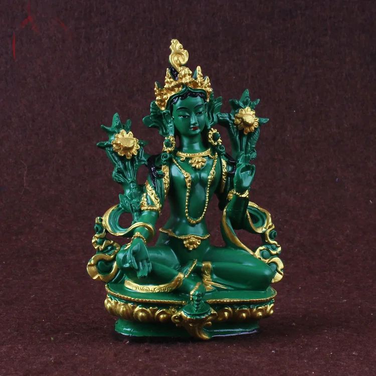 GRECO-BUDDHIST домашнего офиса талисман защиты семьи # Непал Тибет Индия зеленый Тара