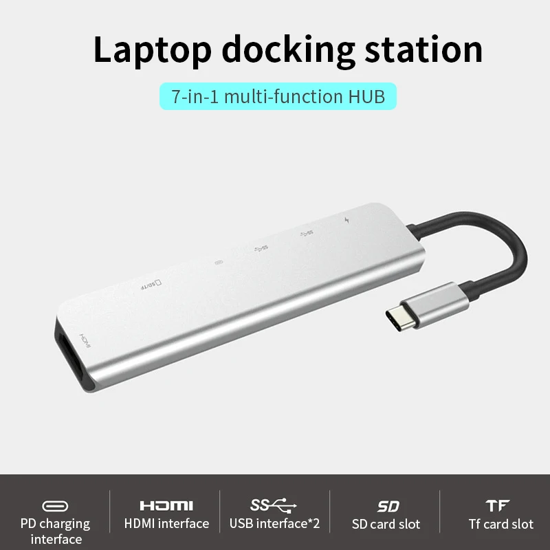 Mosible USB 3.0 Type-C Hub to HDMI Adapter for Smartphone MacBook Pro / Air 4K Thunderbolt 3 USB C Hub TF SD Reader Slot PD