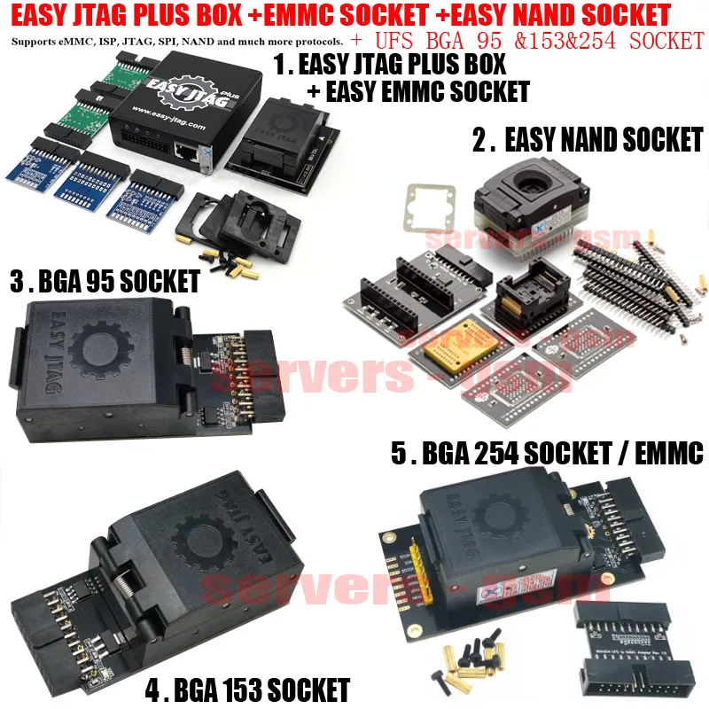 Новинка 2021 г. Easy JTAG plus box + EMMC socket EASY NAND sockeet UFS BGA 95 153 Easyjtag 254 Socket / EM|Антенны для связи|